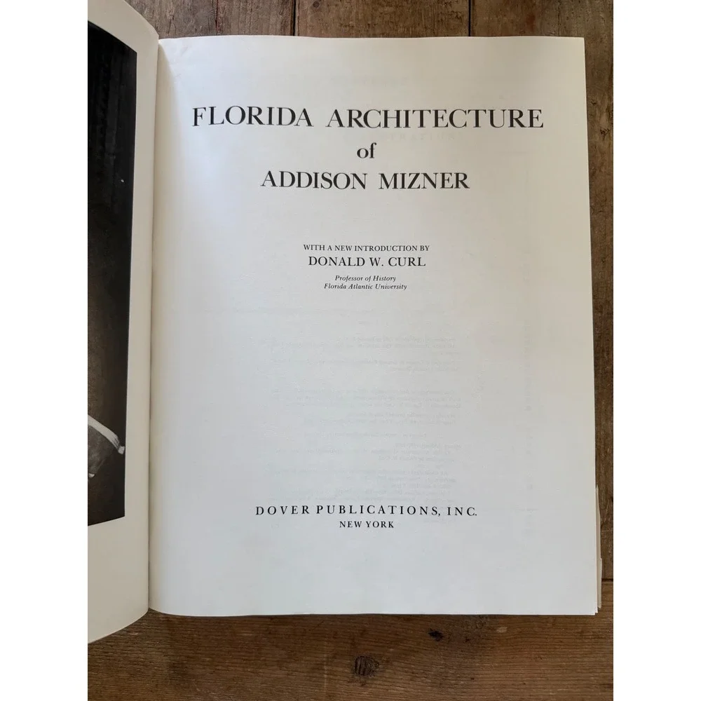Florida Architecture of Addison Mizner Donald W Curl Dover 1992 Paperback Book